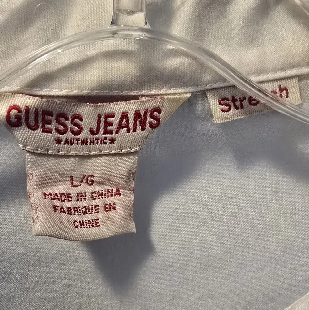 Guess Cream Button-Down Collared Long-Sleeve Top - Picture 4 of 4